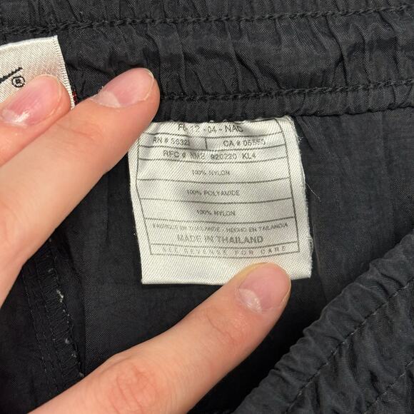 Vintage 90s Nike Black White Womens M Nylon Big Swoosh Nylon Running Shorts‎ - Picture 5 of 10